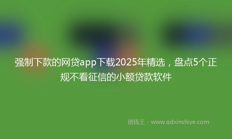 强制下款的网贷app下载2025年精选，盘点5个正规不看征信的小额贷款软件