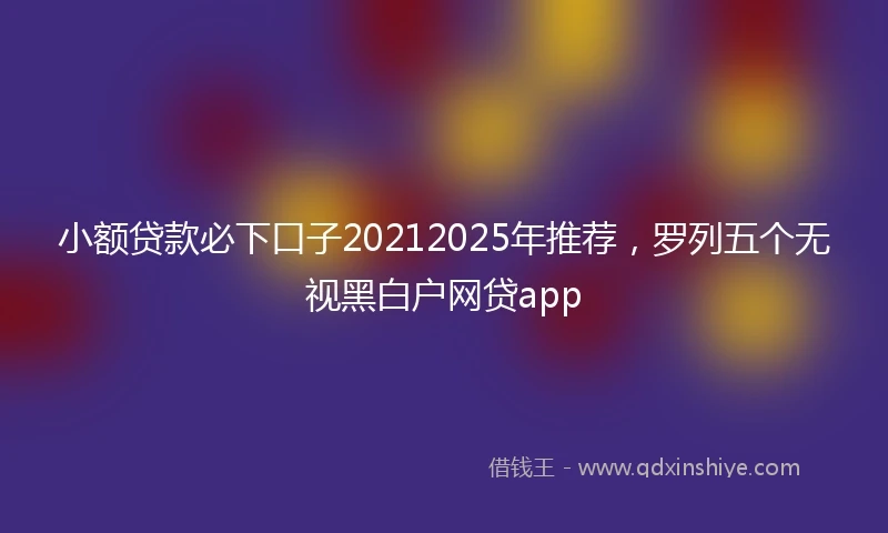 小额贷款必下口子20212025年推荐，罗列五个无视黑白户网贷app