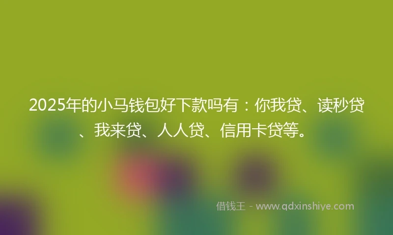 2025年的小马钱包好下款吗有：你我贷、读秒贷、我来贷、人人贷、信用卡贷等。