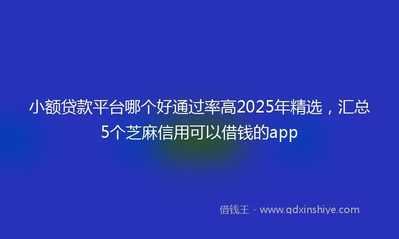 小额贷款平台哪个好通过率高2025年精选，汇总5个芝麻信用可以借钱的app
