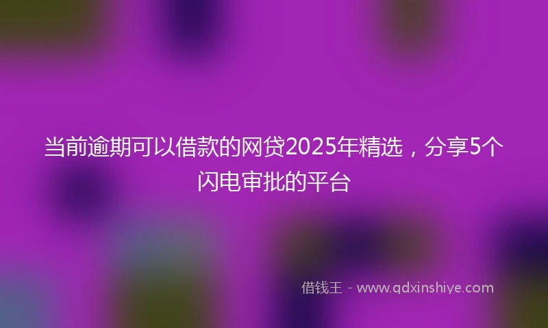 当前逾期可以借款的网贷2025年精选，分享5个闪电审批的平台