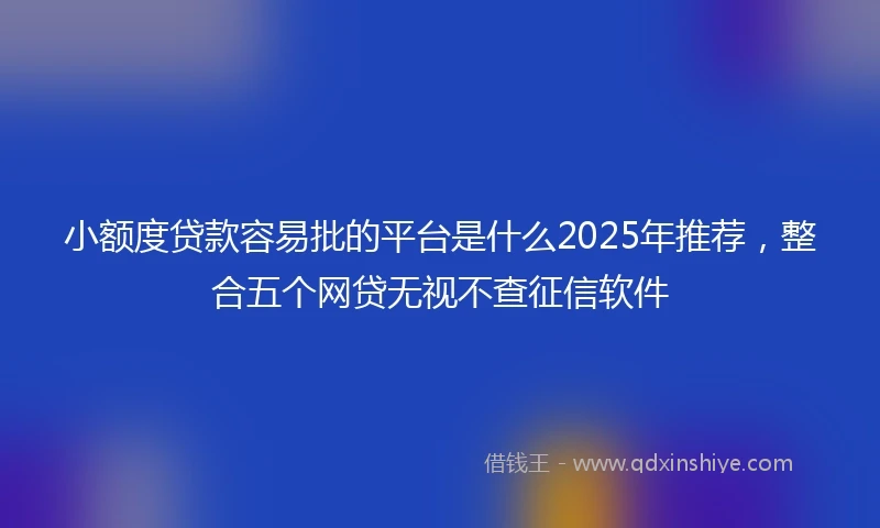 小额度贷款容易批的平台是什么2025年推荐，整合五个网贷无视不查征信软件