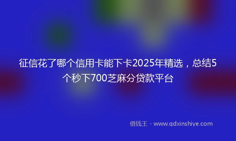 征信花了哪个信用卡能下卡2025年精选,总结5个秒下700芝麻分贷款平台