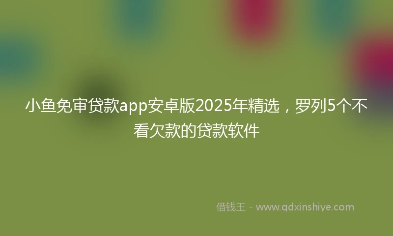 小鱼免审贷款app安卓版2025年精选,罗列5个不看欠款的贷款软件