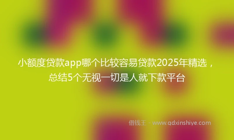 小额度贷款app哪个比较容易贷款2025年精选，总结5个无视一切是人就下款平台