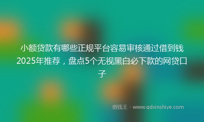 小额贷款有哪些正规平台容易审核通过借到钱2025年推荐，盘点5个无视黑白必下款的网贷口子