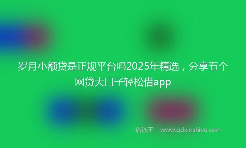 岁月小额贷是正规平台吗2025年精选，分享五个网贷大口子轻松借app