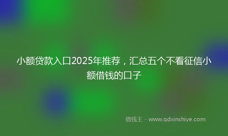 小额贷款入口2025年推荐，汇总五个不看征信小额借钱的口子