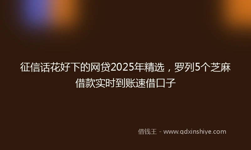 征信话花好下的网贷2025年精选，罗列5个芝麻借款实时到账速借口子