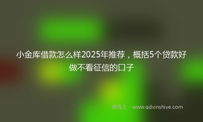 小金库借款怎么样2025年推荐，概括5个贷款好做不看征信的口子