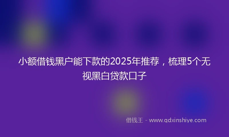小额借钱黑户能下款的2025年推荐，梳理5个无视黑白贷款口子