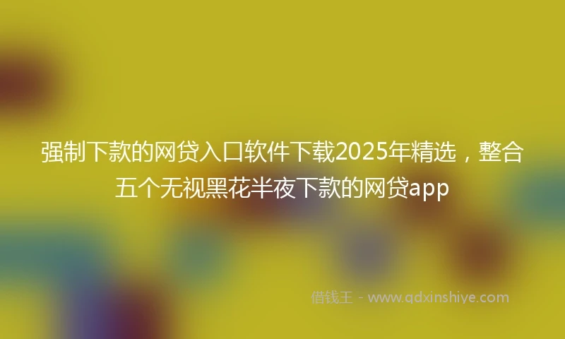 强制下款的网贷入口软件下载2025年精选，整合五个无视黑花半夜下款的网贷app