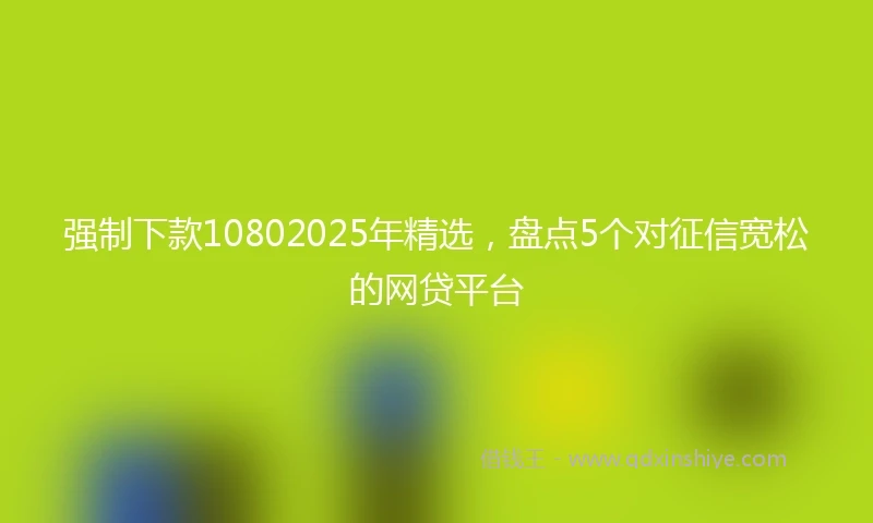 强制下款10802025年精选，盘点5个对征信宽松的网贷平台