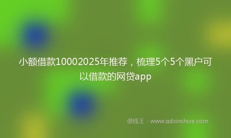 小额借款10002025年推荐，梳理5个5个黑户可以借款的网贷app
