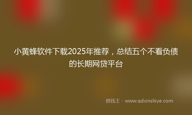 小黄蜂软件下载2025年推荐，总结五个不看负债的长期网贷平台