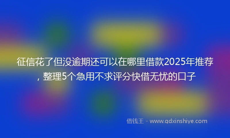 征信花了但没逾期还可以在哪里借款2025年推荐,整理5个急用不求评分快借无忧的口子