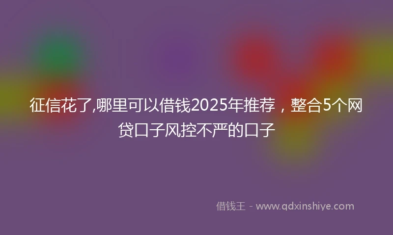 征信花了,哪里可以借钱2025年推荐，整合5个网贷口子风控不严的口子
