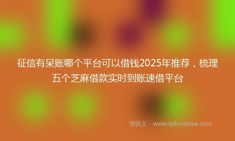 征信有呆账哪个平台可以借钱2025年推荐，梳理五个芝麻借款实时到账速借平台