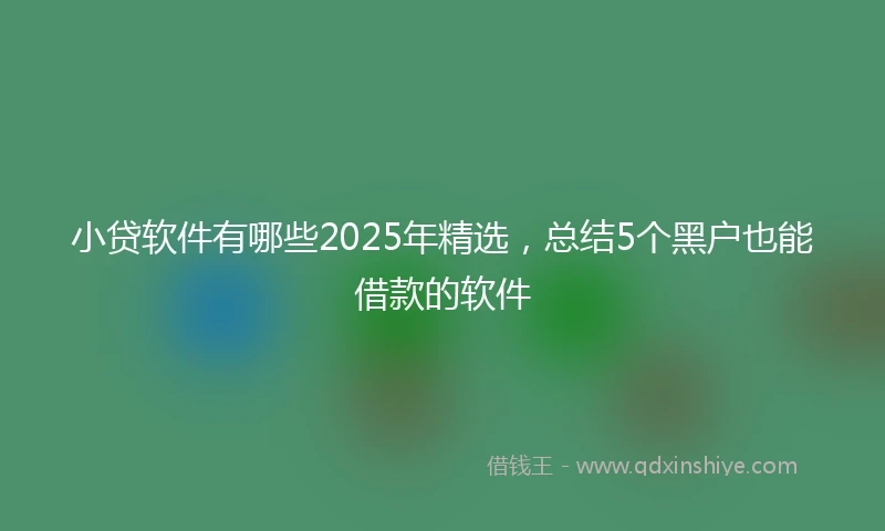 小贷软件有哪些2025年精选，总结5个黑户也能借款的软件