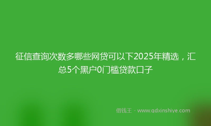 征信查询次数多哪些网贷可以下2025年精选，汇总5个黑户0门槛贷款口子