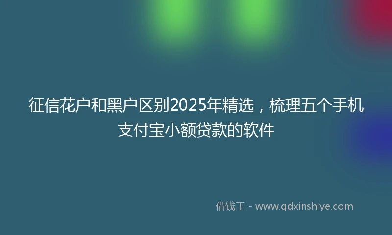 征信花户和黑户区别2025年精选，梳理五个手机支付宝小额贷款的软件