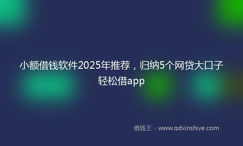 小额借钱软件2025年推荐，归纳5个网贷大口子轻松借app