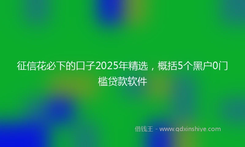 征信花必下的口子2025年精选，概括5个黑户0门槛贷款软件