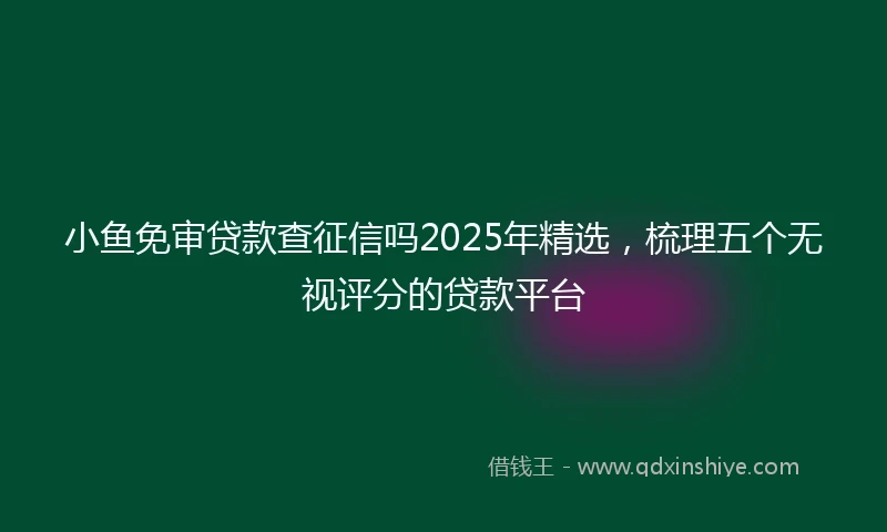 小鱼免审贷款查征信吗2025年精选，梳理五个无视评分的贷款平台
