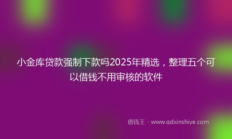 小金库贷款强制下款吗2025年精选，整理五个可以借钱不用审核的软件