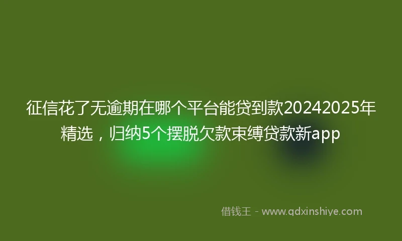 征信花了无逾期在哪个平台能贷到款20242025年精选,归纳5个摆脱欠款束缚贷款新app