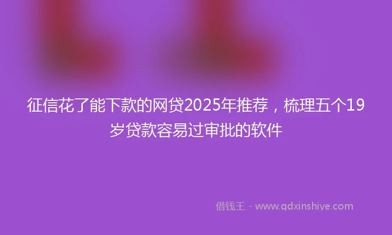 征信花了能下款的网贷2025年推荐，梳理五个19岁贷款容易过审批的软件