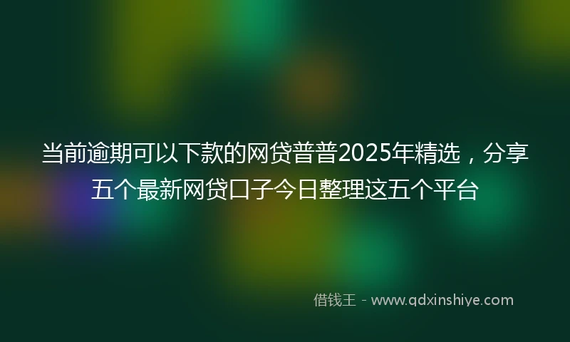 当前逾期可以下款的网贷普普2025年精选，分享五个最新网贷口子今日整理这五个平台