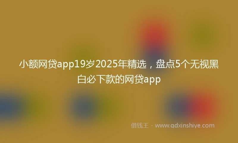 小额网贷app19岁2025年精选，盘点5个无视黑白必下款的网贷app