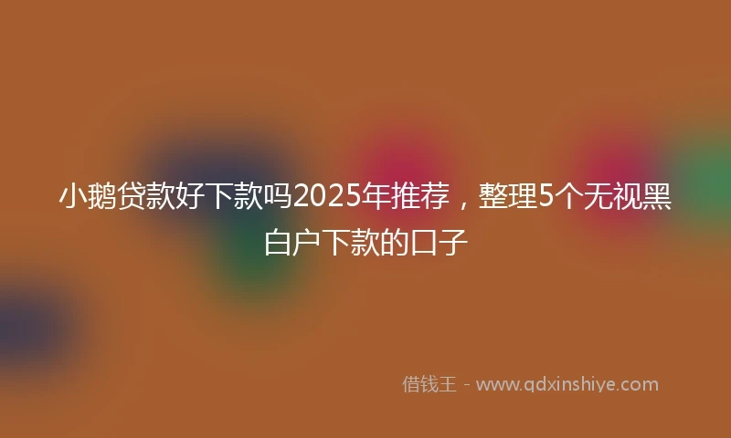小鹅贷款好下款吗2025年推荐，整理5个无视黑白户下款的口子