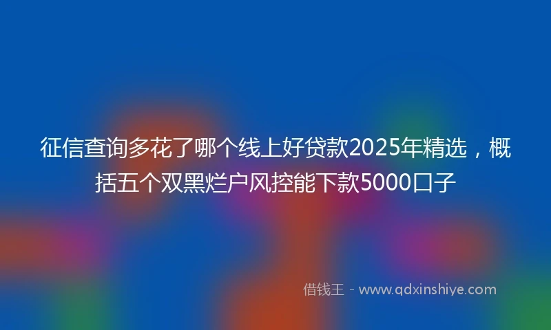征信查询多花了哪个线上好贷款2025年精选,概括五个双黑烂户风控能下款5000口子