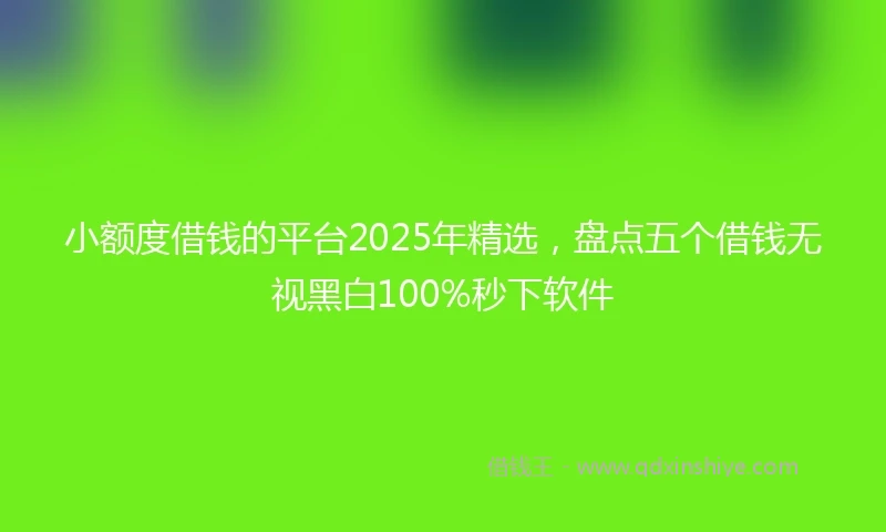 小额度借钱的平台2025年精选，盘点五个借钱无视黑白100%秒下软件