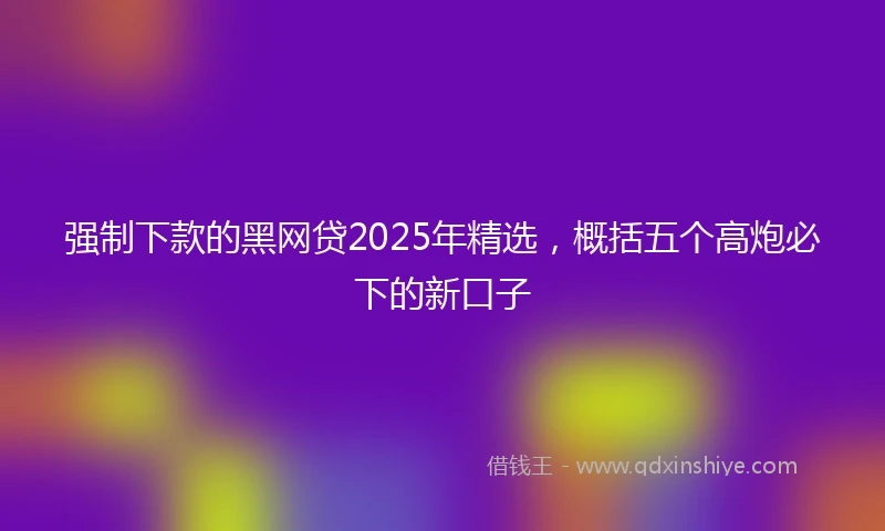 强制下款的黑网贷2025年精选，概括五个高炮必下的新口子