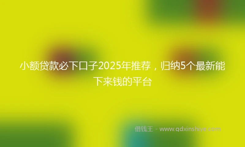 小额贷款必下口子2025年推荐，归纳5个最新能下来钱的平台