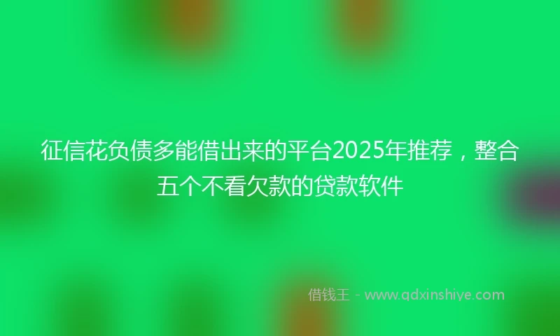 征信花负债多能借出来的平台2025年推荐，整合五个不看欠款的贷款软件