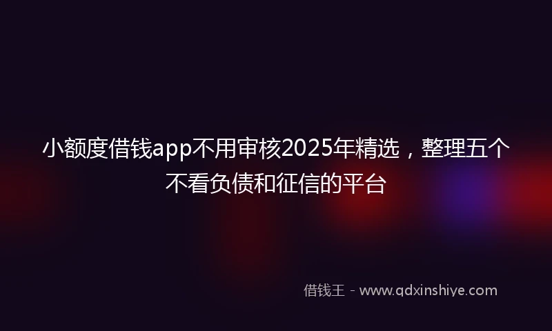 小额度借钱app不用审核2025年精选，整理五个不看负债和征信的平台
