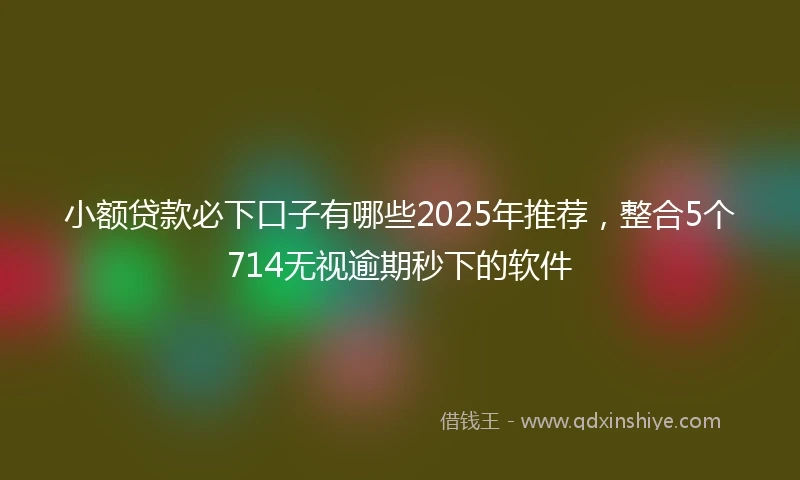 小额贷款必下口子有哪些2025年推荐，整合5个714无视逾期秒下的软件