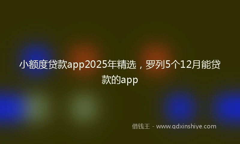 小额度贷款app2025年精选，罗列5个12月能贷款的app