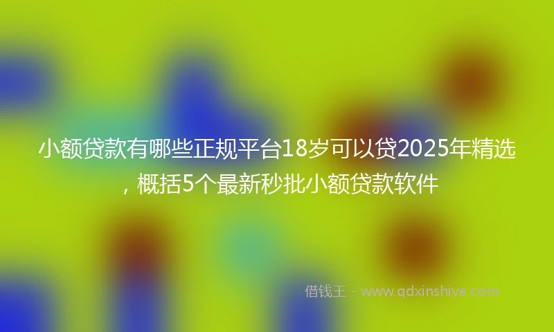 小额贷款有哪些正规平台18岁可以贷2025年精选，概括5个最新秒批小额贷款软件