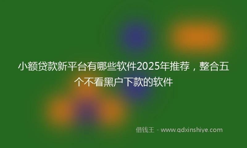 小额贷款新平台有哪些软件2025年推荐，整合五个不看黑户下款的软件