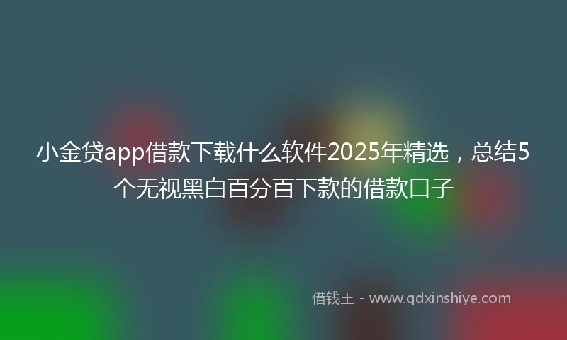 小金贷app借款下载什么软件2025年精选，总结5个无视黑白百分百下款的借款口子