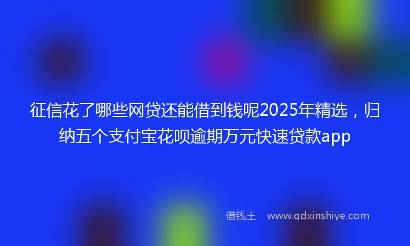 征信花了哪些网贷还能借到钱呢2025年精选，归纳五个支付宝花呗逾期万元快速贷款app