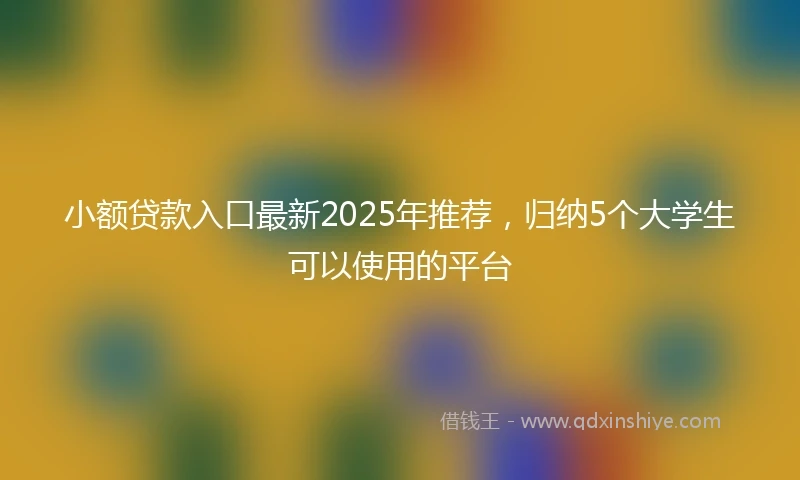 小额贷款入口最新2025年推荐，归纳5个大学生可以使用的平台