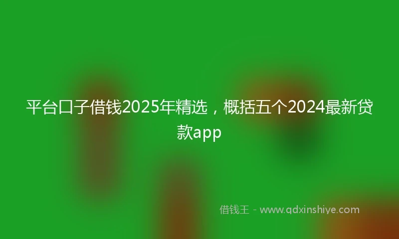 平台口子借钱2025年精选，概括五个2024最新贷款app