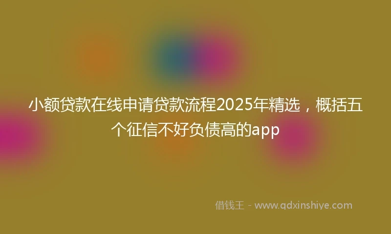 小额贷款在线申请贷款流程2025年精选，概括五个征信不好负债高的app