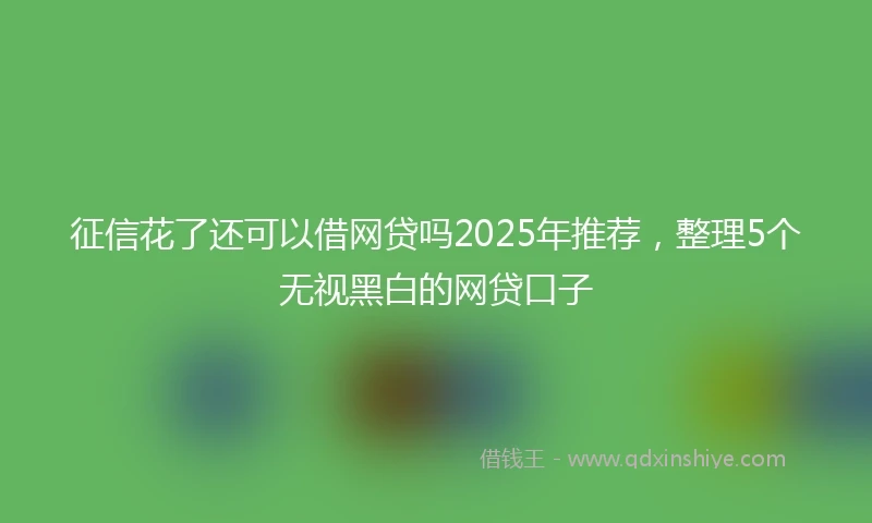 征信花了还可以借网贷吗2025年推荐，整理5个无视黑白的网贷口子